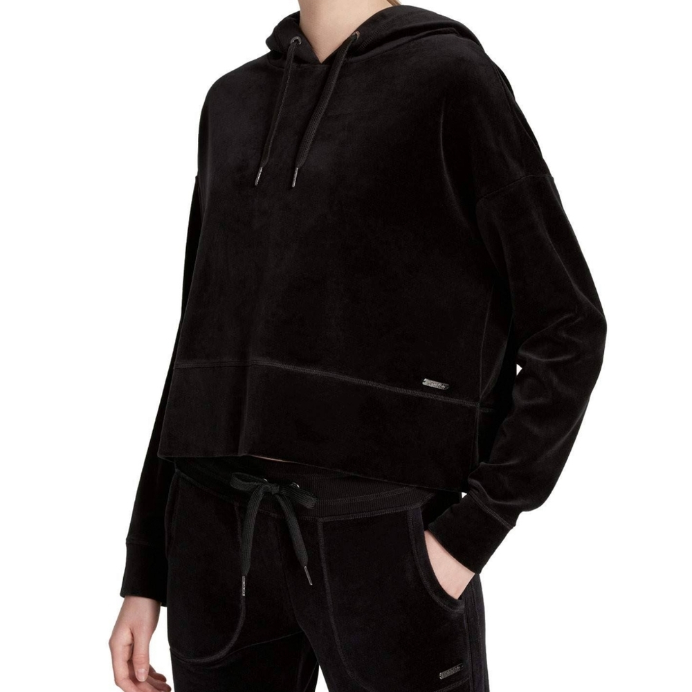 Calvin Klein performance velour crop hoodie